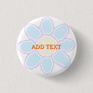 Badge Rond 2,50 Cm Texte personnalisé du dessin de fleur