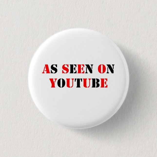 Badge Rond 2,50 Cm Texte Sur Youtube- -Rouge/Noir (Devant)