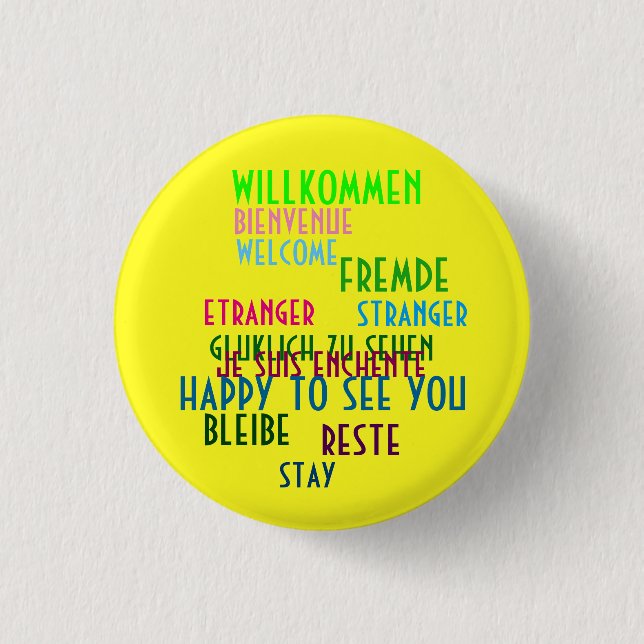 Badge Rond 2,50 Cm Textes de cabaret de Willkommen (Devant)