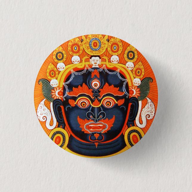 Badge Rond 2,50 Cm Thangka Bhairava tatouage oriental Cool (Devant)