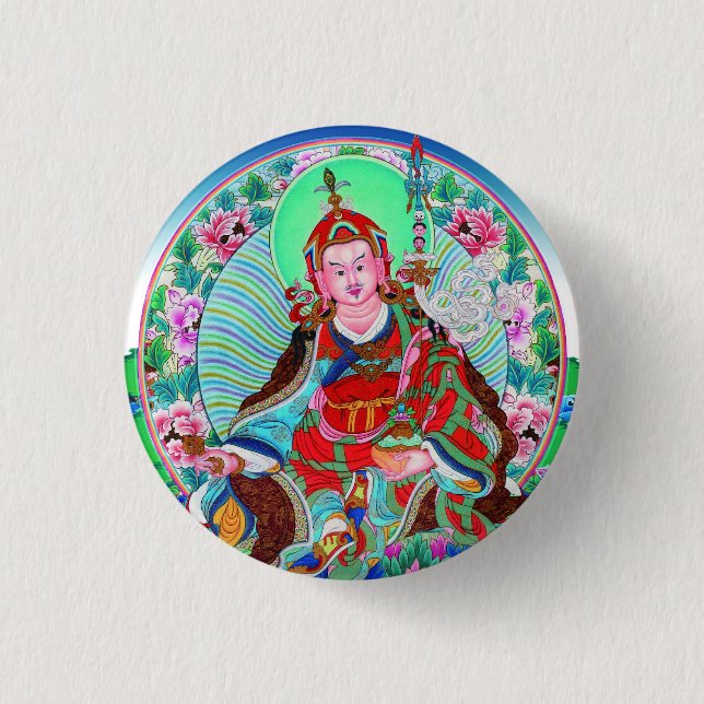 Badge Rond 2,50 Cm Thangka oriental Cool Padmasambhava (Devant)