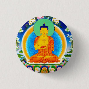 Badge Rond 2,50 Cm Thangka tibétain oriental frais Prabhutaratna
