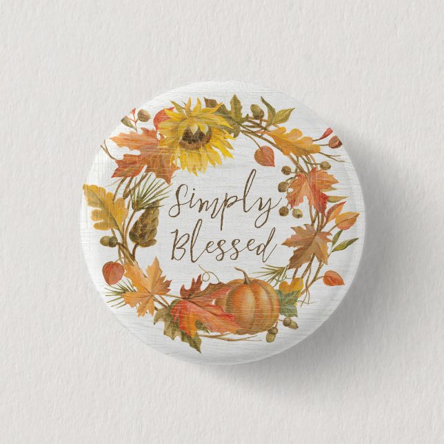 Badge Rond 2,50 Cm Thanksgiving Wreath - Simplement béni (Devant)