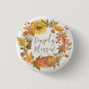 Badge Rond 2,50 Cm Thanksgiving Wreath - Simplement béni