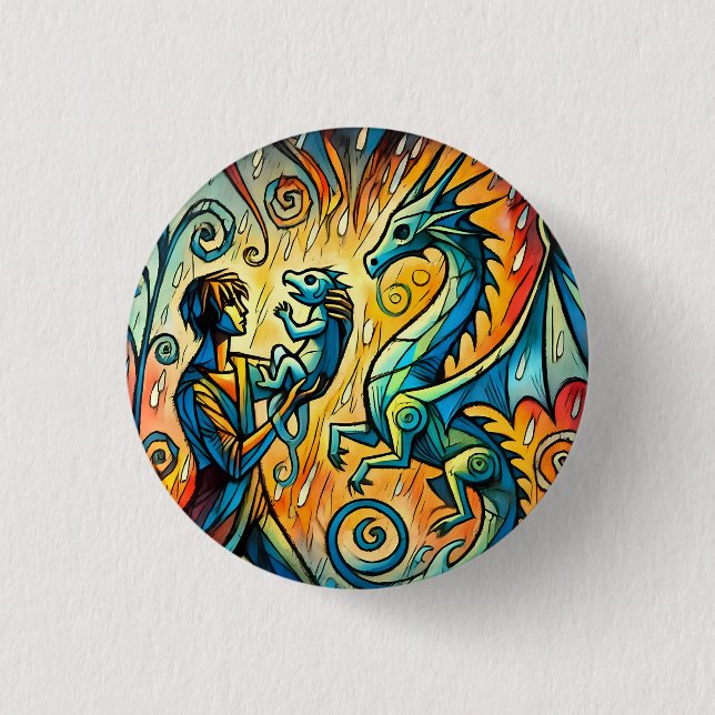 Badge Rond 2,50 Cm  the dragon keeper (Devant)