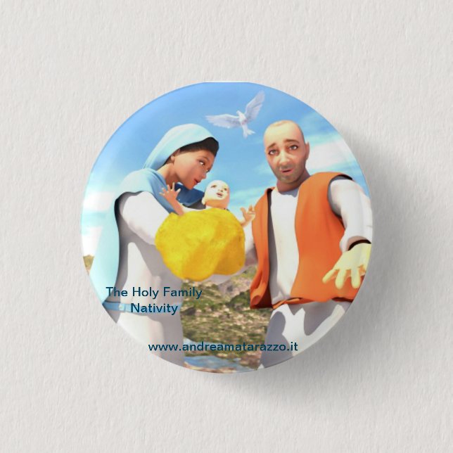 Badge Rond 2,50 Cm The Holy Family - Nativity   (Devant)