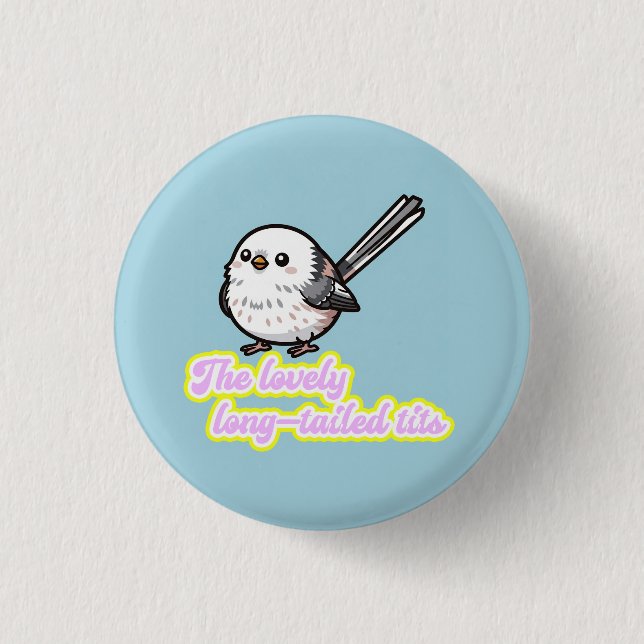 Badge Rond 2,50 Cm The lovely Long-tailed Tit (Devant)