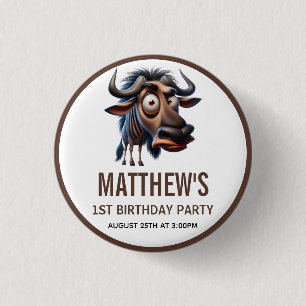 Badge Rond 2,50 Cm Thème de ferme de guépard mignon et fou pour le 1e