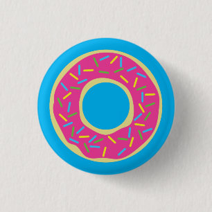 Badge Rond 2,50 Cm Thème de fête d'anniversaire de 1ère année Donuts