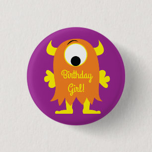Badge Rond 2,50 Cm Thème de fête d'anniversaire de monstres mignons e