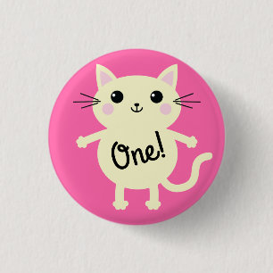Badge Rond 2,50 Cm Thème de fête d'anniversaire pour enfants Kitty Ch