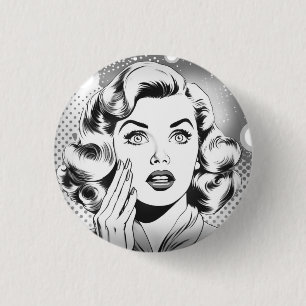 Badge Rond 2,50 Cm thème/dessin popart rétro