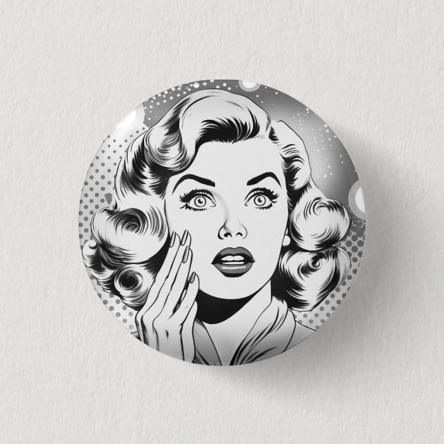 Badge Rond 2,50 Cm thème/dessin popart rétro (Devant)
