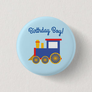 Badge Rond 2,50 Cm Thème mignon de fête d'anniversaire de Choo-Choo