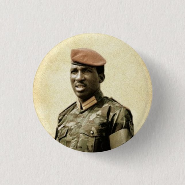 Badge Rond 2,50 Cm Thomas Sankara - Burkina Faso - président africain (Devant)