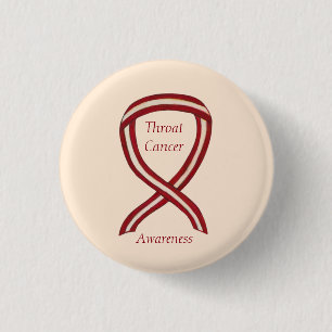 Badge Rond 2,50 Cm ThroCancer Sensibilisation Ruban Rayures de ruban 