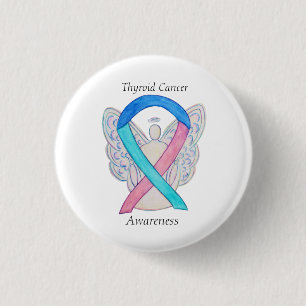 Badge Rond 2,50 Cm Thyroïde Cancer Sensibilisation de l'angle Écorces