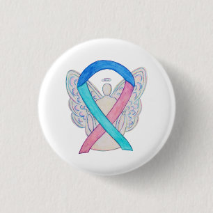 Badge Rond 2,50 Cm Thyroïde Cancer Sensibilisation Ruban Angel Pin bo