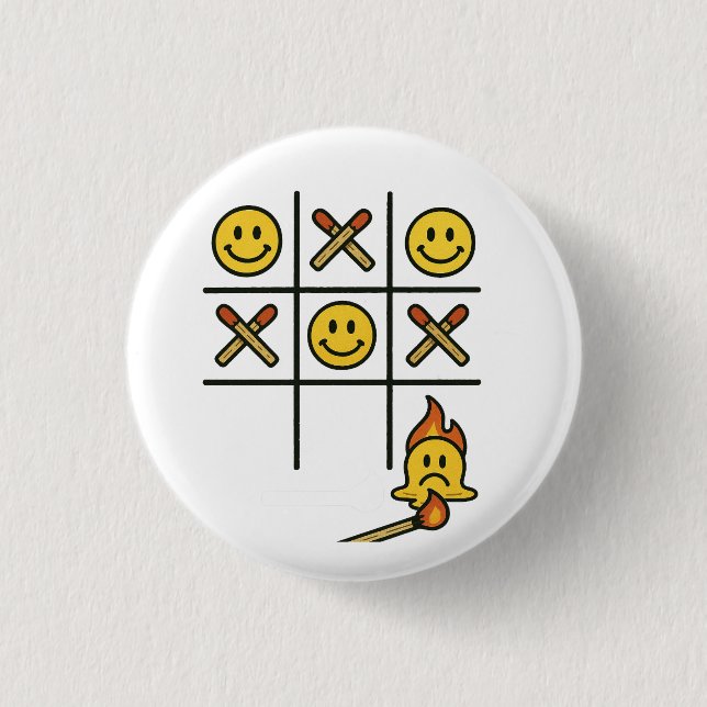 Badge Rond 2,50 Cm Tic Tac Toe (Devant)