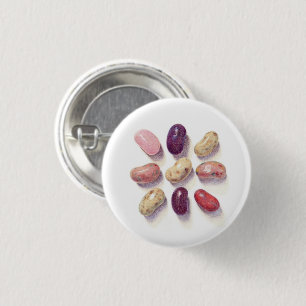 Badge Rond 2,50 Cm TIC TAC TOE HARICOTS DE JELLY Bouton Rond