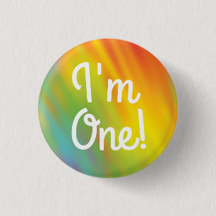 Badge Rond 2,50 Cm Tie Dye Arc-en-ciel Fête d'anniversaire Enfants mi
