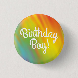 Badge Rond 2,50 Cm Tie Dye Arc-en-ciel Fête d'anniversaire Enfants mi