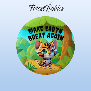 Badge Rond 2,50 Cm Tiger Cub, Rendre La Terre Grande, De l'environnem