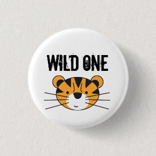Badge Rond 2,50 Cm Tiger Illustration Wild one Safari anniversaire fê