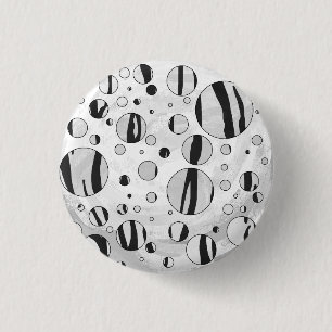 Badge Rond 2,50 Cm Tigre à pois Impression noir et blanc
