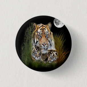 Badge Rond 2,50 Cm Tigre et petits