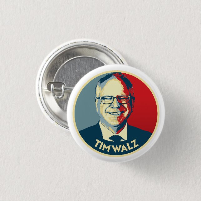 Badge Rond 2,50 Cm Tim Walz (Devant & derrière)