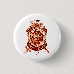 Badge Rond 2,50 Cm Timbre d'impôts de 1765 Américains