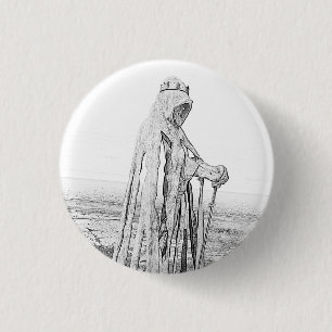 Badge Rond 2,50 Cm Tintagel King Arthur Monument Cornwall
