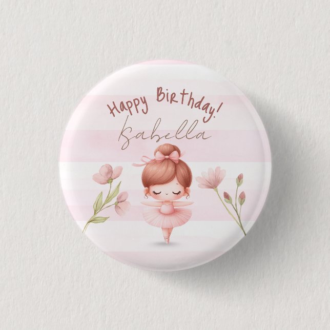 Badge Rond 2,50 Cm Tiny Twirls – Ballerina  (Devant)