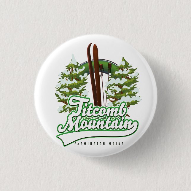 Badge Rond 2,50 Cm Titcomb Mountain Farmington Maine Ski (Devant)
