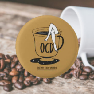 Badge Rond 2,50 Cm TOC – Trouble obsessionnel du café Épinglette