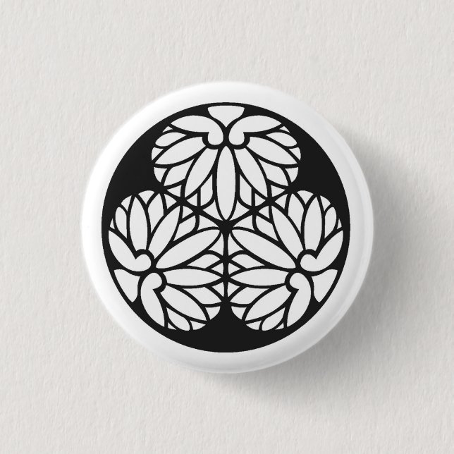 Badge Rond 2,50 Cm Tokugawa family crest japan (Devant)