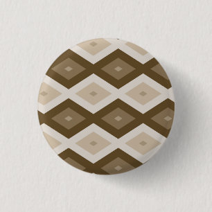 Badge Rond 2,50 Cm Tons de motif diamant brun