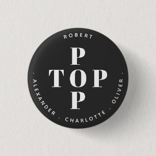 Badge Rond 2,50 Cm Top Pop Père Papa Nom de famille personnalisé