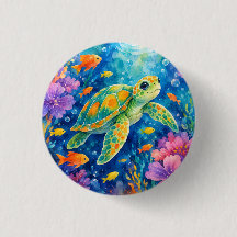 Tortue de mer aquarelle colorée