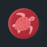 Badge Rond 2,50 Cm Tortue de mer rose corail<br><div class="desc">Bouton de bouton mignon corail rose tortue de mer. Soutenez ces adorables créatures marines.</div>
