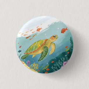 Badge Rond 2,50 Cm Tortue de peinture
