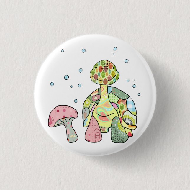 Badge Rond 2,50 Cm Tortue des prés (Devant)