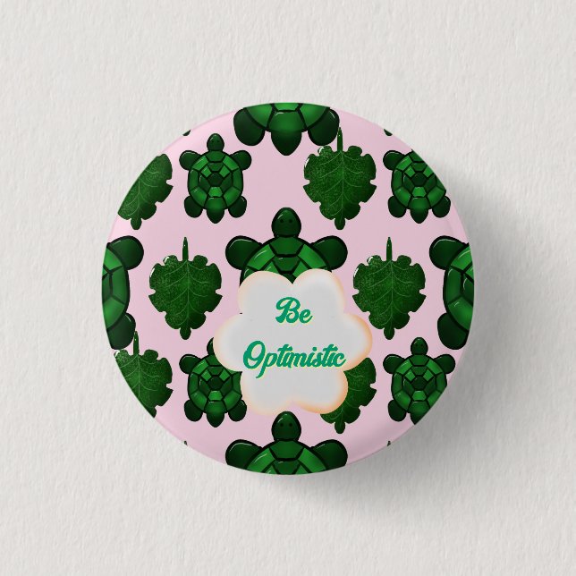 Badge Rond 2,50 Cm Tortue Mignonne Motif Sans Couture, Tropical  (Devant)