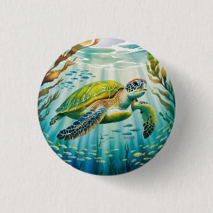 Badge Rond 2,50 Cm Tortue peinte