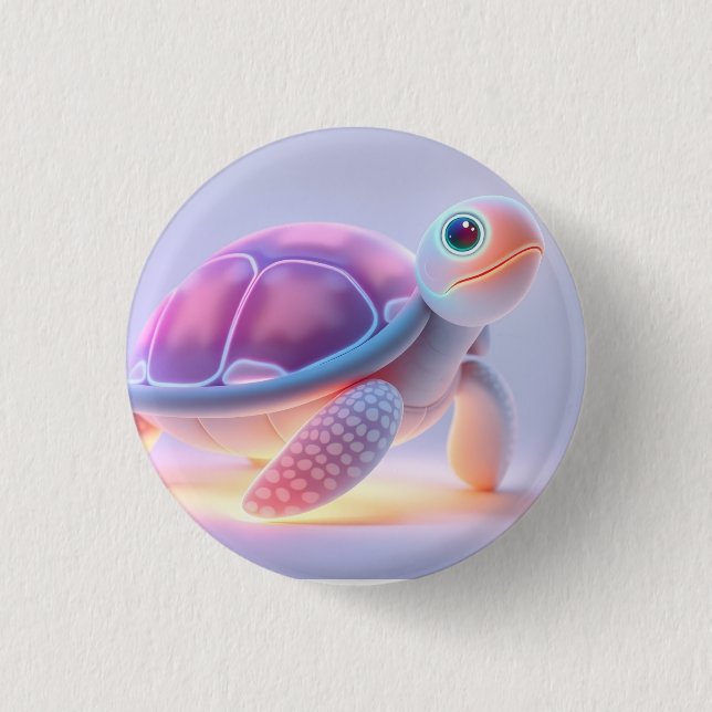 Badge Rond 2,50 Cm Tortue Violette (Devant)