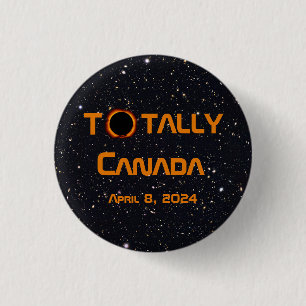 Badge Rond 2,50 Cm Total Canada 2024 Éclipse solaire