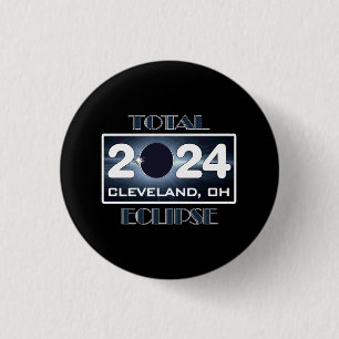 Badge Rond 2,50 Cm Total Eclipse Cleveland Ohio 2024 Parcours de la T