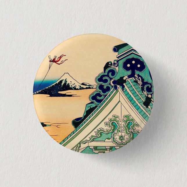 Badge Rond 2,50 Cm Toto Asakusa Honganji par Katsushika Hokusai (Devant)