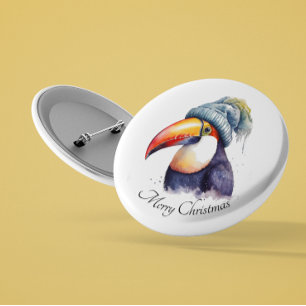 Badge Rond 2,50 Cm Toucan Winter Vibes, personnalisation